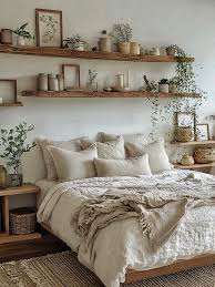 Calm bedroom with linen textures